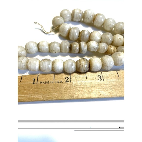 Beige African Trade Beads 50pcs Glass Rustic Ethnic - Picture 5 of 6